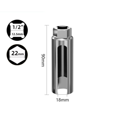 Primary Title: Professional Grade Oxygen Sensor Removal Socket Wrench Set - 22mm CR-V Chrome Vanadium Steel, Heat Treated, Anti-Slip - 7pc/10pc Automotive Tool Kit