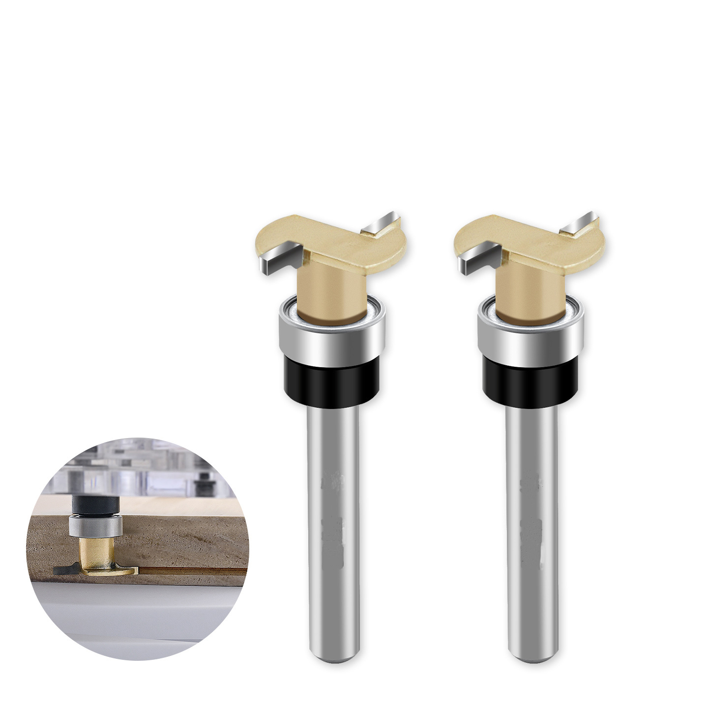 55mm T-Slot Router Bit with Ball Bearing Guide – Alloy Coated Woodworking Cutter for Hidden LED Strip Installation in Wood, Plywood, MDF & Particle Board