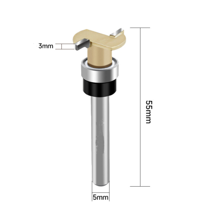 55mm T-Slot Router Bit with Ball Bearing Guide – Alloy Coated Woodworking Cutter for Hidden LED Strip Installation in Wood, Plywood, MDF & Particle Board