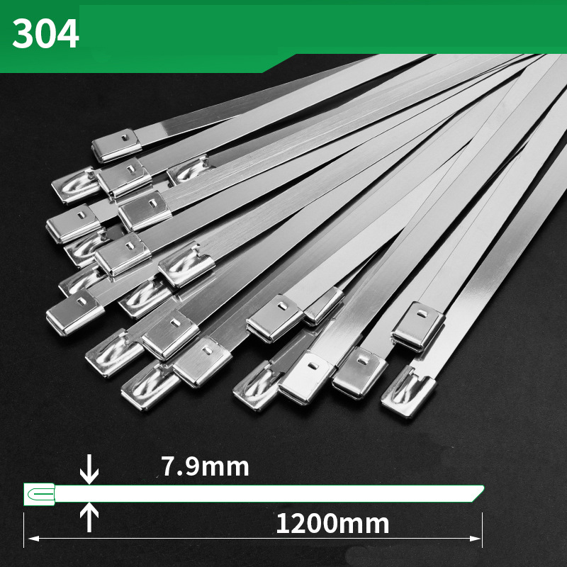Premium 304 Stainless Steel Self-Locking Cable Ties – High-Temp & Corrosion Resistant, Marine-Grade Binding Straps (4.6/7.9mm Width, Multiple Lengths)