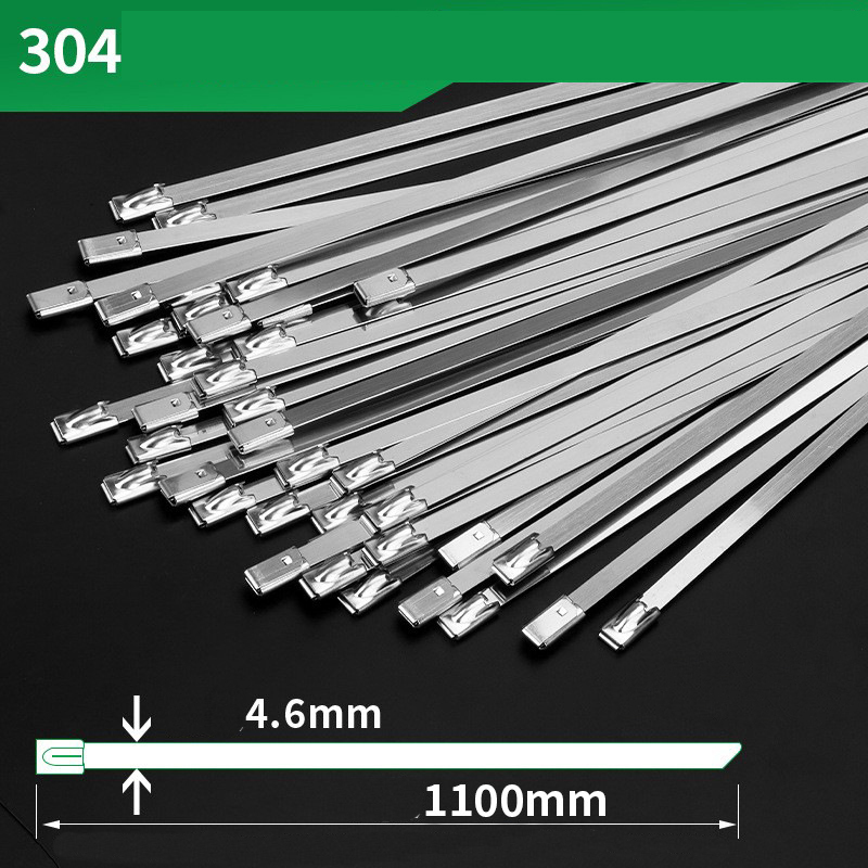 Premium 304 Stainless Steel Self-Locking Cable Ties – High-Temp & Corrosion Resistant, Marine-Grade Binding Straps (4.6/7.9mm Width, Multiple Lengths)