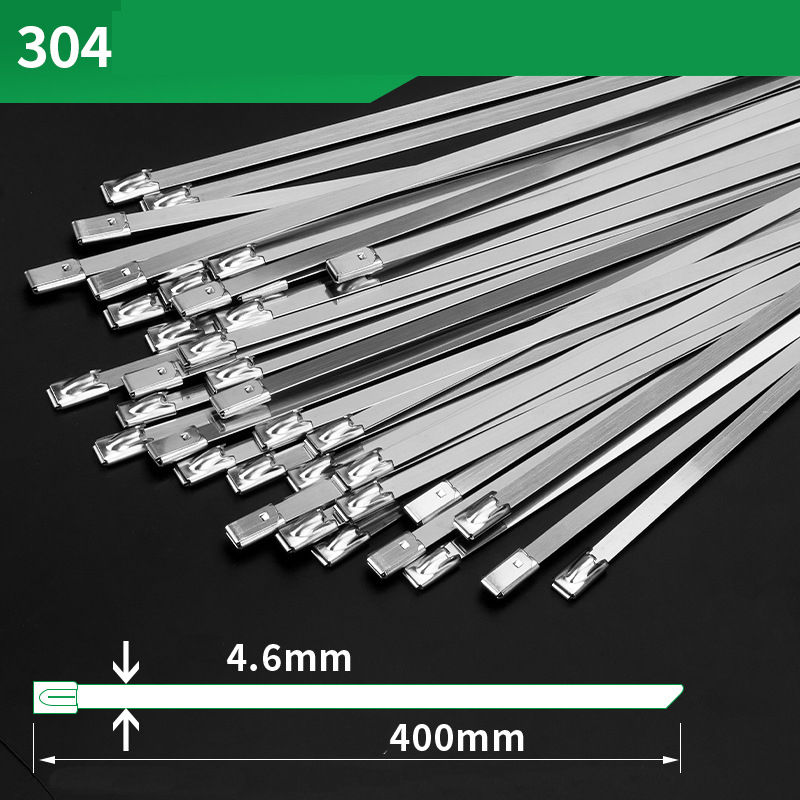 Premium 304 Stainless Steel Self-Locking Cable Ties – High-Temp & Corrosion Resistant, Marine-Grade Binding Straps (4.6/7.9mm Width, Multiple Lengths)