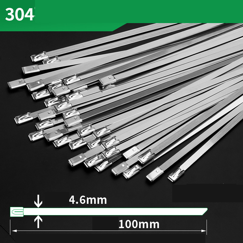 Premium 304 Stainless Steel Self-Locking Cable Ties – High-Temp & Corrosion Resistant, Marine-Grade Binding Straps (4.6/7.9mm Width, Multiple Lengths)