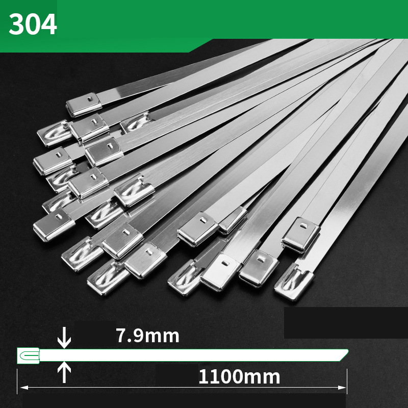 Premium 304 Stainless Steel Self-Locking Cable Ties – High-Temp & Corrosion Resistant, Marine-Grade Binding Straps (4.6/7.9mm Width, Multiple Lengths)