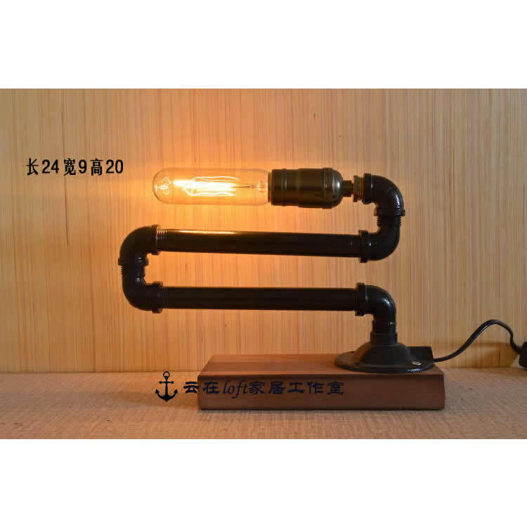 DIY Industrial Pipe Table Lamp | Retro Bronze Finish Iron Desk Light | Customizable Bedside Lamp | Minimalist Decorative Light for Bar, Café, Study & Bedroom