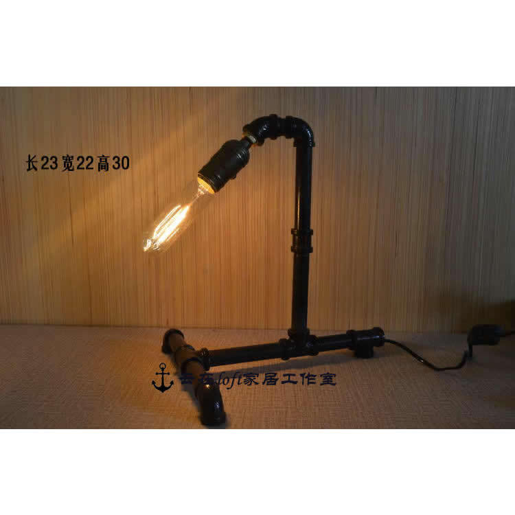 DIY Industrial Pipe Table Lamp | Retro Bronze Finish Iron Desk Light | Customizable Bedside Lamp | Minimalist Decorative Light for Bar, Café, Study & Bedroom