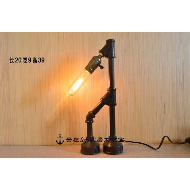 DIY Industrial Pipe Table Lamp | Retro Bronze Finish Iron Desk Light | Customizable Bedside Lamp | Minimalist Decorative Light for Bar, Café, Study & Bedroom
