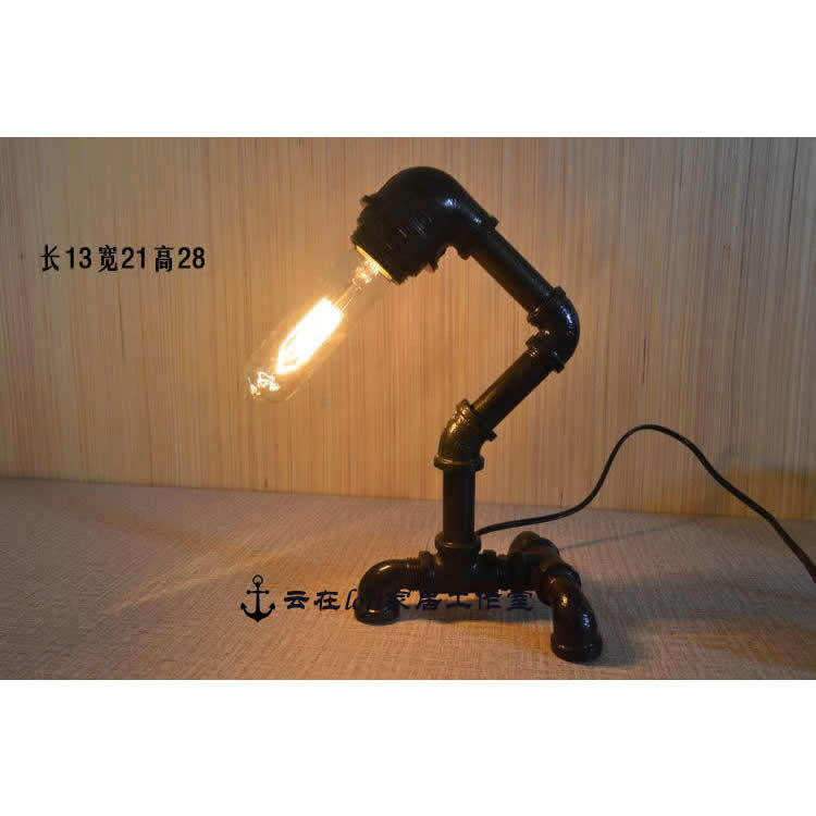 DIY Industrial Pipe Table Lamp | Retro Bronze Finish Iron Desk Light | Customizable Bedside Lamp | Minimalist Decorative Light for Bar, Café, Study & Bedroom