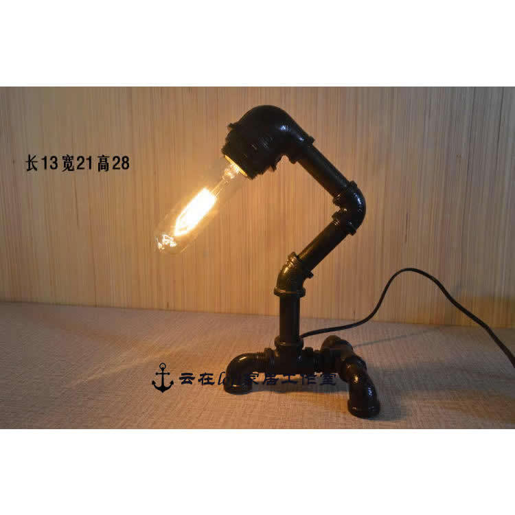 DIY Industrial Pipe Table Lamp | Retro Bronze Finish Iron Desk Light | Customizable Bedside Lamp | Minimalist Decorative Light for Bar, Café, Study & Bedroom