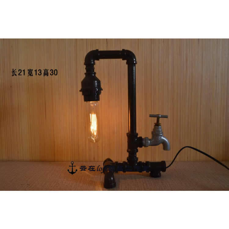 DIY Industrial Pipe Table Lamp | Retro Bronze Finish Iron Desk Light | Customizable Bedside Lamp | Minimalist Decorative Light for Bar, Café, Study & Bedroom