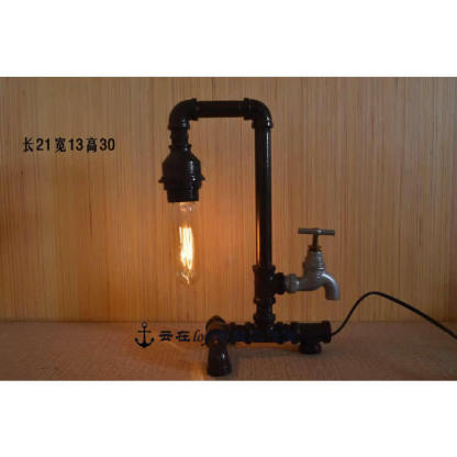 DIY Industrial Pipe Table Lamp | Retro Bronze Finish Iron Desk Light | Customizable Bedside Lamp | Minimalist Decorative Light for Bar, Café, Study & Bedroom