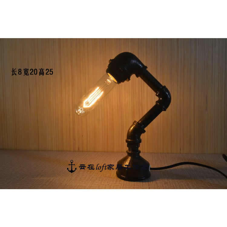 DIY Industrial Pipe Table Lamp | Retro Bronze Finish Iron Desk Light | Customizable Bedside Lamp | Minimalist Decorative Light for Bar, Café, Study & Bedroom