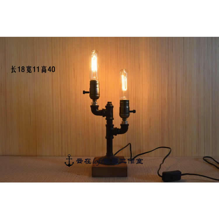 DIY Industrial Pipe Table Lamp | Retro Bronze Finish Iron Desk Light | Customizable Bedside Lamp | Minimalist Decorative Light for Bar, Café, Study & Bedroom