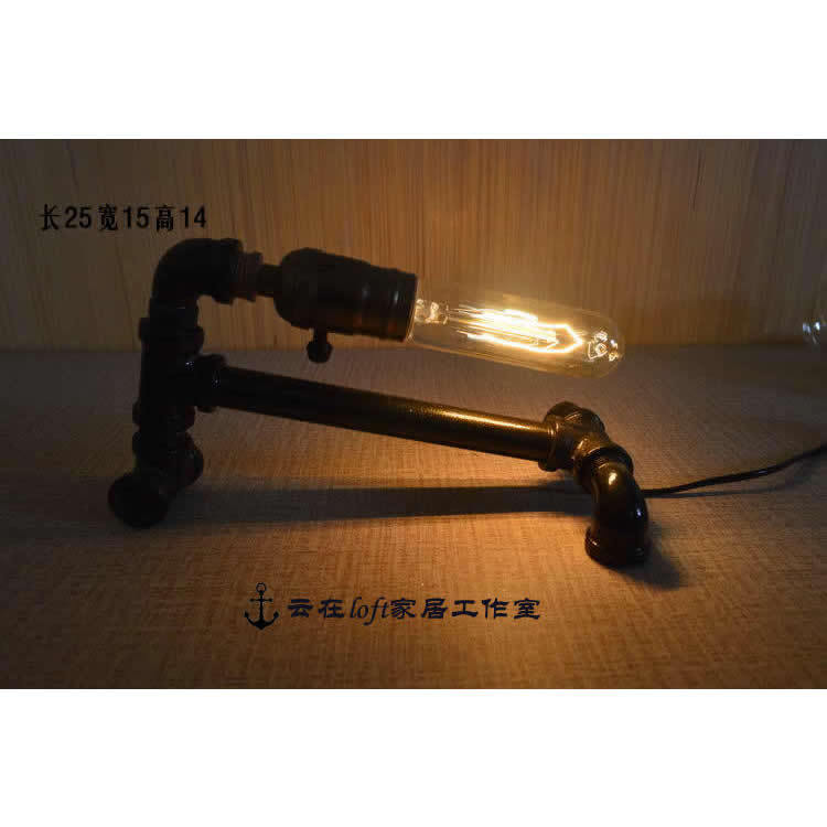 DIY Industrial Pipe Table Lamp | Retro Bronze Finish Iron Desk Light | Customizable Bedside Lamp | Minimalist Decorative Light for Bar, Café, Study & Bedroom