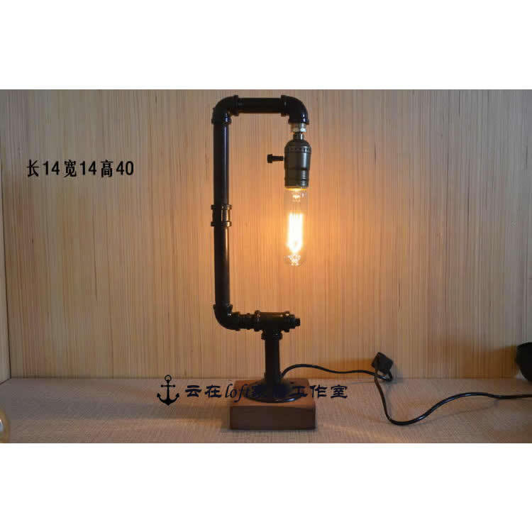 DIY Industrial Pipe Table Lamp | Retro Bronze Finish Iron Desk Light | Customizable Bedside Lamp | Minimalist Decorative Light for Bar, Café, Study & Bedroom