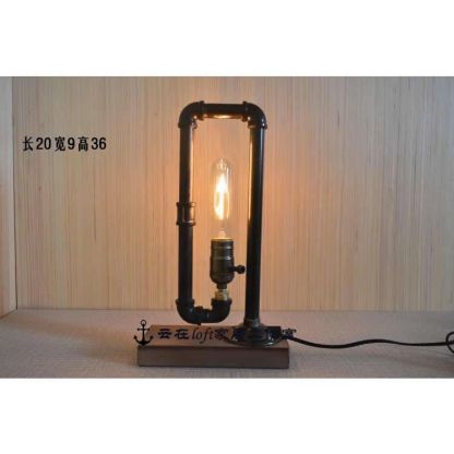 DIY Industrial Pipe Table Lamp | Retro Bronze Finish Iron Desk Light | Customizable Bedside Lamp | Minimalist Decorative Light for Bar, Café, Study & Bedroom