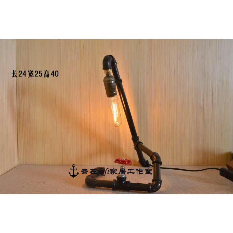 DIY Industrial Pipe Table Lamp | Retro Bronze Finish Iron Desk Light | Customizable Bedside Lamp | Minimalist Decorative Light for Bar, Café, Study & Bedroom