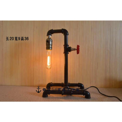 DIY Industrial Pipe Table Lamp | Retro Bronze Finish Iron Desk Light | Customizable Bedside Lamp | Minimalist Decorative Light for Bar, Café, Study & Bedroom