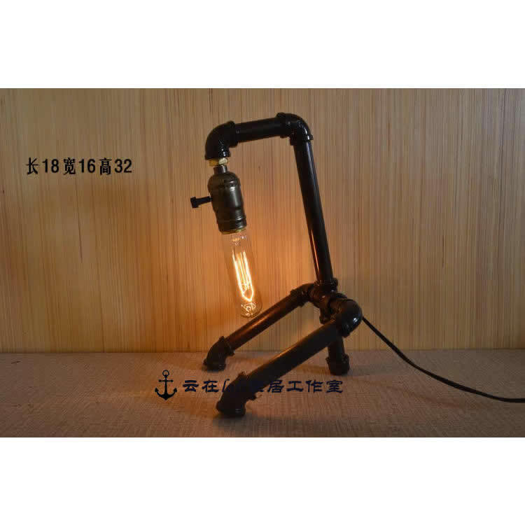 DIY Industrial Pipe Table Lamp | Retro Bronze Finish Iron Desk Light | Customizable Bedside Lamp | Minimalist Decorative Light for Bar, Café, Study & Bedroom