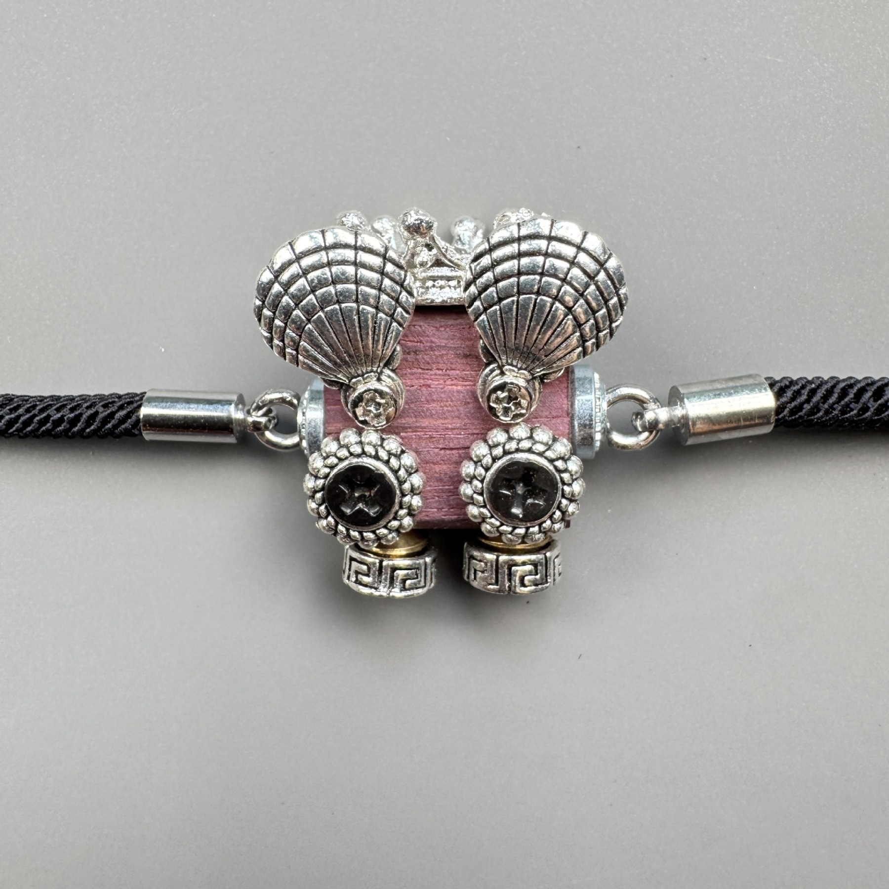 Handcrafted Punk Robot Bracelet - Macrame Woven Beaded Cord, Steampunk Unisex Cuff for Men & Women | Edgy Boho Accessory