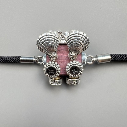 Handcrafted Punk Robot Bracelet - Macrame Woven Beaded Cord, Steampunk Unisex Cuff for Men & Women | Edgy Boho Accessory