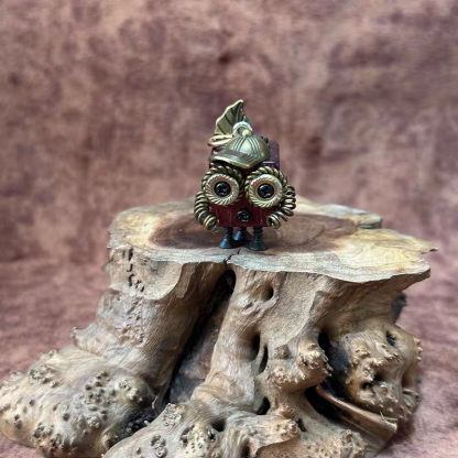 Handmade Steampunk Robot Wood Keychain - Punk Style Mini Robot Pendant, DIY Wooden Necklace & Creative Gift for Men