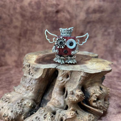 Handmade Steampunk Robot Wood Keychain - Punk Style Mini Robot Pendant, DIY Wooden Necklace & Creative Gift for Men