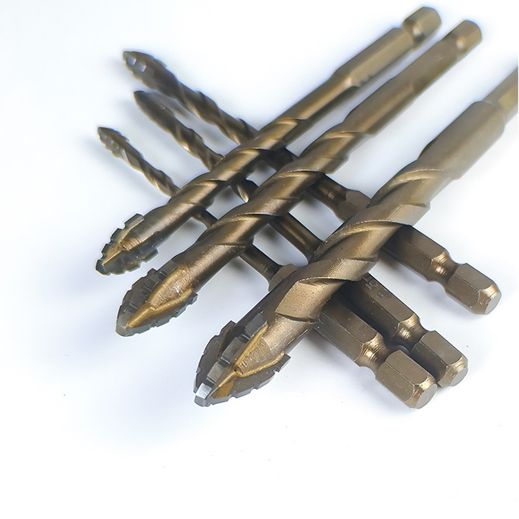Industrial-Grade 4-Cutter Serrated Eccentric Drill Bit for Porcelain Tiles – Multi-Purpose Ceramic, Glass, Marble Drilling Tool – High-Efficiency Wear-Resistant Alloy Steel