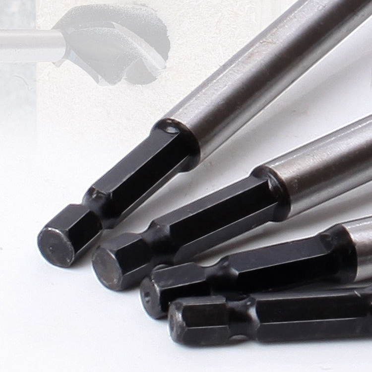 Extra Long 4-Groove 4-Cutter Wood Auger Bit, Hex Shank Door Lock & Drawer Hole Borer, Efficient Chip Removal & Countersink Drill Bit for Soft/Hard Wood & Plastic