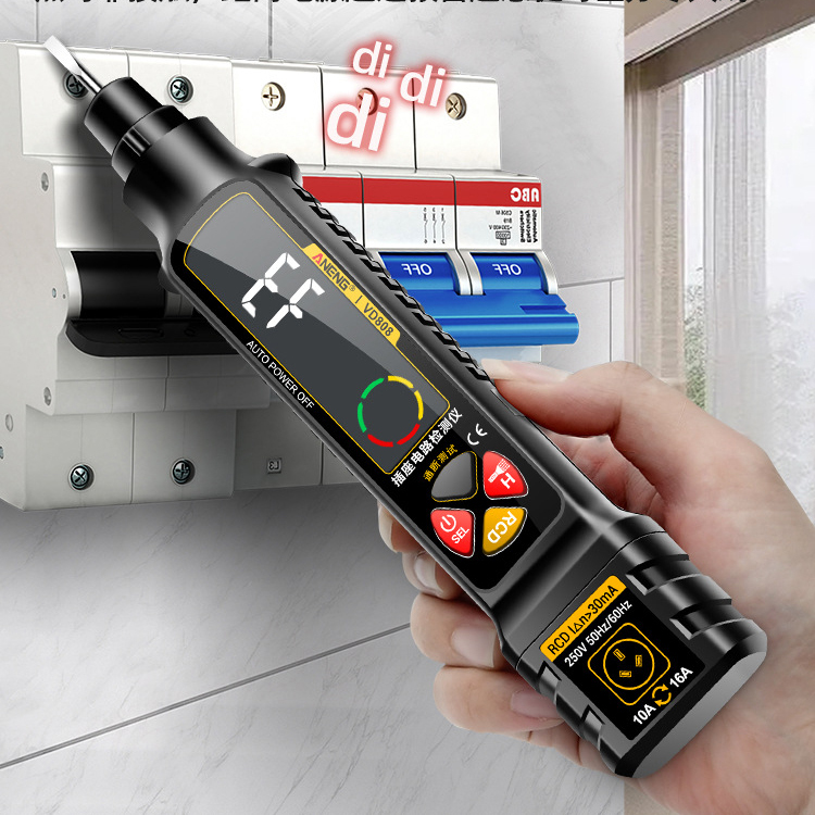 Smart Socket Circuit Analyzer - Multifunctional Electrical Tester with Voltage Detection, NCV, Continuity Check, Live/Neutral Wire Identification & RCD Test, 10A-16A Universal