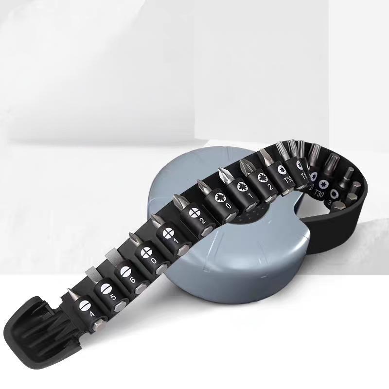 The Bit Roll: 20-Piece Magnetic Screwdriver Bit Set with Tape-Measure Style Case