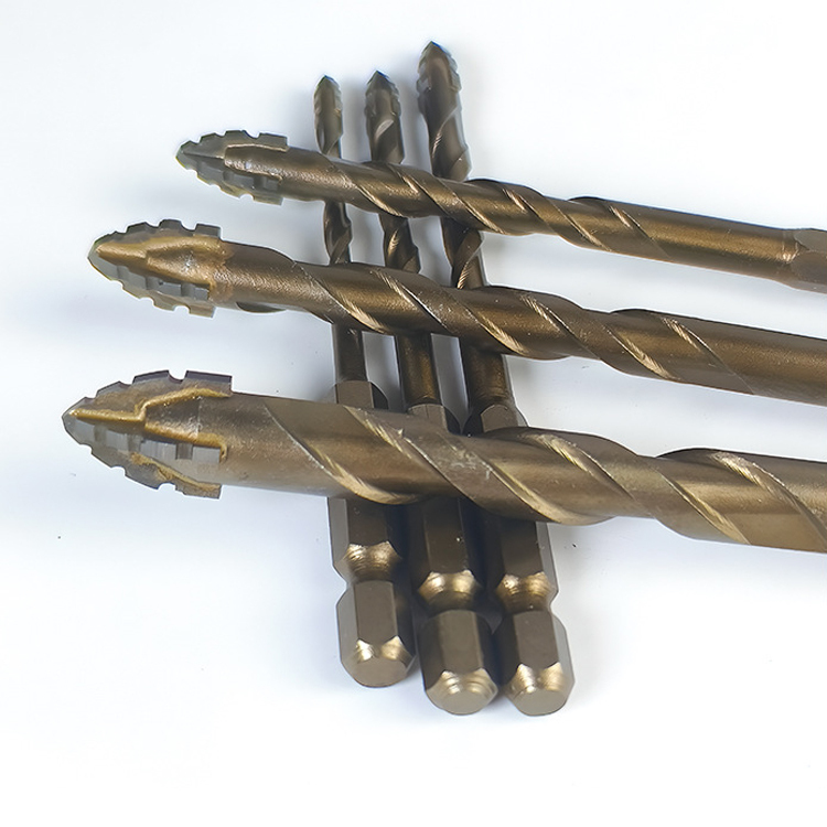 Industrial-Grade 4-Cutter Serrated Eccentric Drill Bit for Porcelain Tiles – Multi-Purpose Ceramic, Glass, Marble Drilling Tool – High-Efficiency Wear-Resistant Alloy Steel