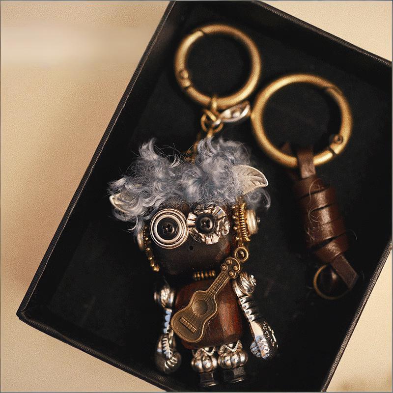 Handmade Steampunk Little Prince Keychain - Vintage DIY Accessory, Antique Style Couples Gift Set with Gift Box for Birthday, Anniversary