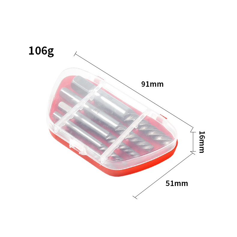 Chromium Vanadium Steel Screw Extractor Set - Left-Handed Spiral Fluted Design for Broken & Stripped Screws (Coarse & Fine Threads, 1-21mm)