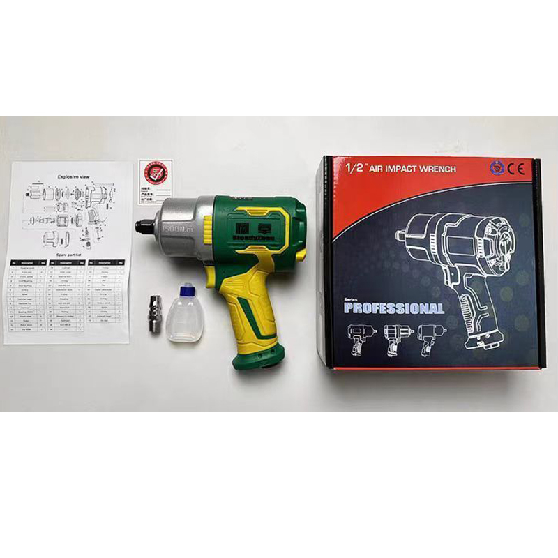 Heavy-Duty 1500N·m Compact Pneumatic Impact Wrench – Lightweight 2kg, 3-Speed Adjustable, 360° Swivel Air Inlet for Automotive & Industrial Use