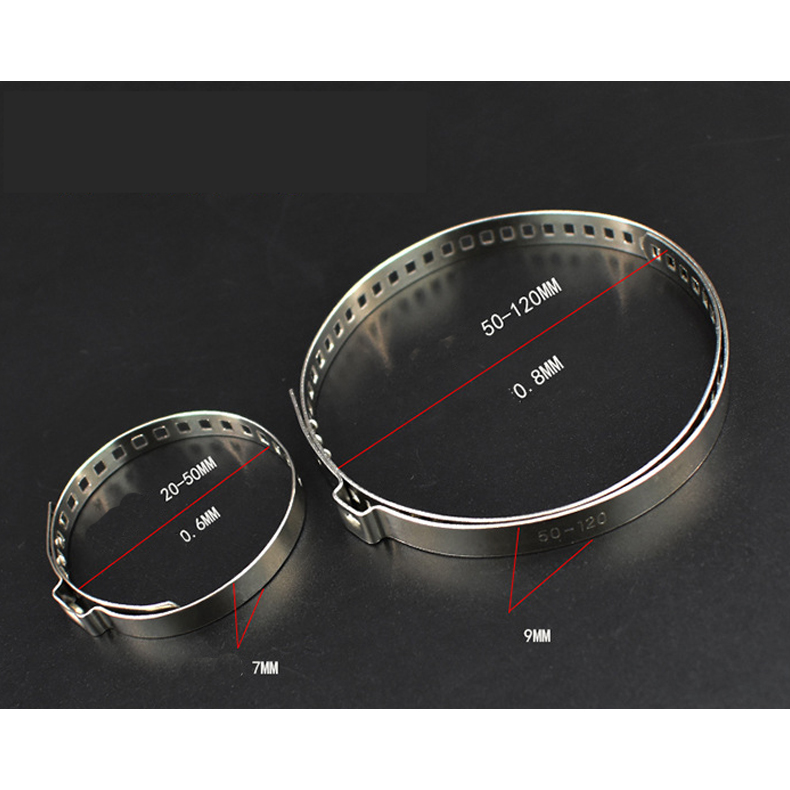 Heavy Duty 304 Stainless Steel Hose Clamp – Multi-Hole Adjustable CV Joint Boot & Power Steering Repair Clamp (25-50mm & 50-120mm)