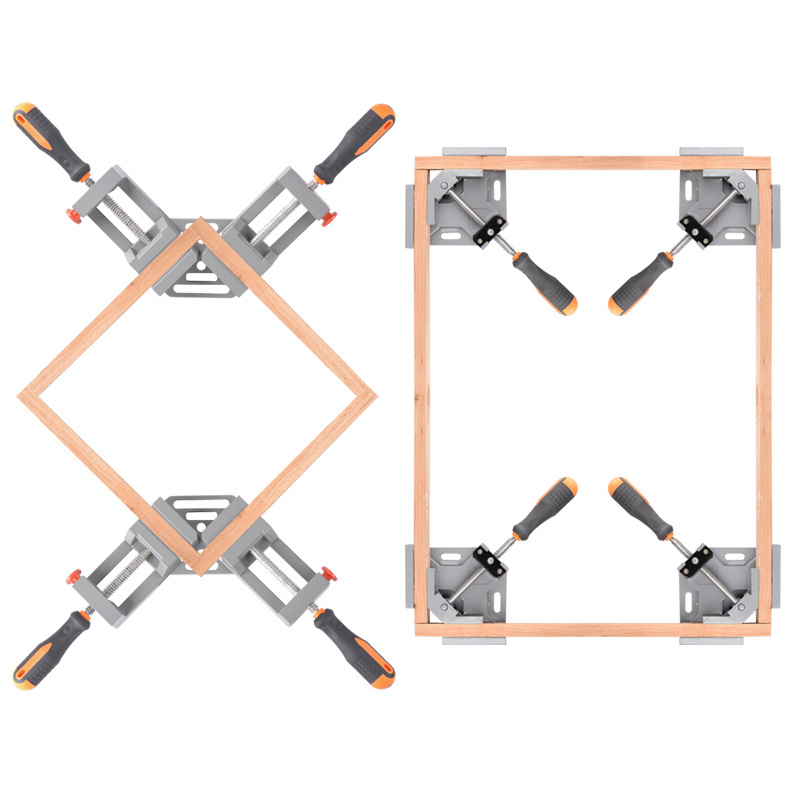 Aluminum Alloy Single-Handle/Double-Handle 90° Right Angle Corner Clamp, Quick-Grip Fixing Clamp for Wood, Glass, Aquarium Assembly, Sturdy and Durable