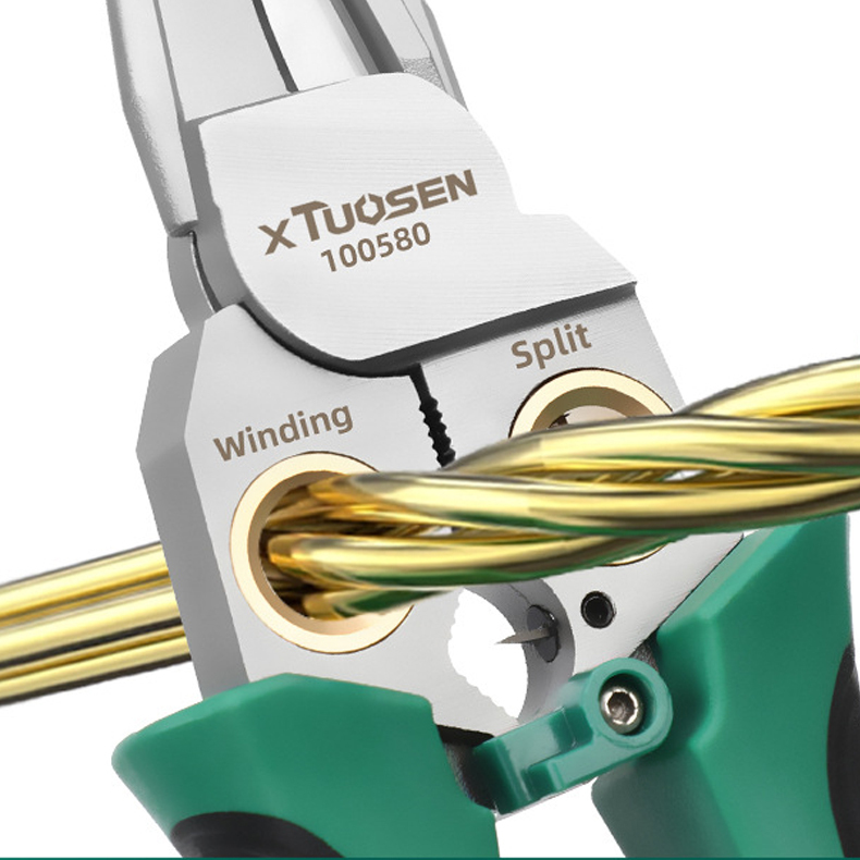 Professional Multifunctional Wire Stripping Pliers - Electrician Tool with Voltage Tester, Wire Cutter, Stripper & Crimper for Secure Electrical Work