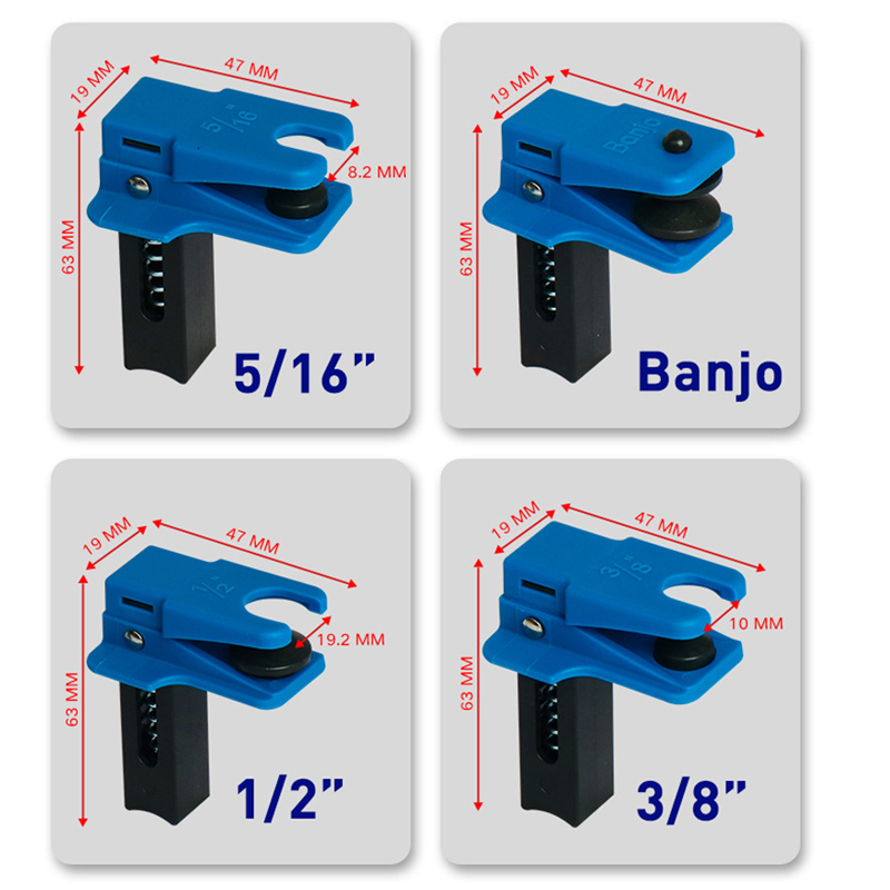 Leak-Proof Brake Line Clamp Set - 4 Pc Universal Oil Fuel Line Plug Clip Kit, Heat & Oil Resistant, Seals Banjo Bolt Connectors, Professional Automotive Repair Tool