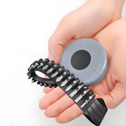 The Bit Roll: 20-Piece Magnetic Screwdriver Bit Set with Tape-Measure Style Case