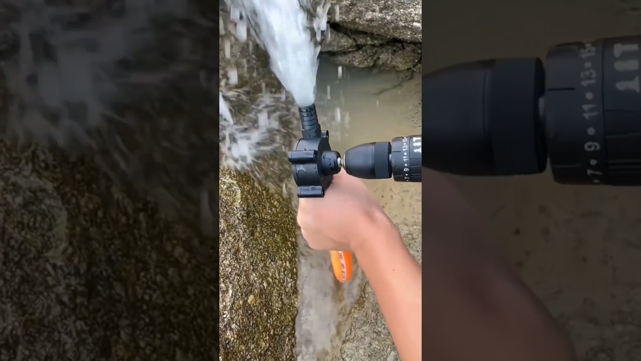 High Flow Drill Powered Water Pump, 1/2" G1/2 Port, 10-40 L/M, 3M Max Head, for 120W-650W Drills