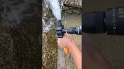 High Flow Drill Powered Water Pump, 1/2" G1/2 Port, 10-40 L/M, 3M Max Head, for 120W-650W Drills