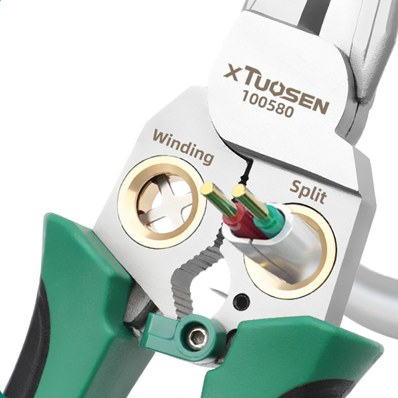 Professional Multifunctional Wire Stripping Pliers - Electrician Tool with Voltage Tester, Wire Cutter, Stripper & Crimper for Secure Electrical Work