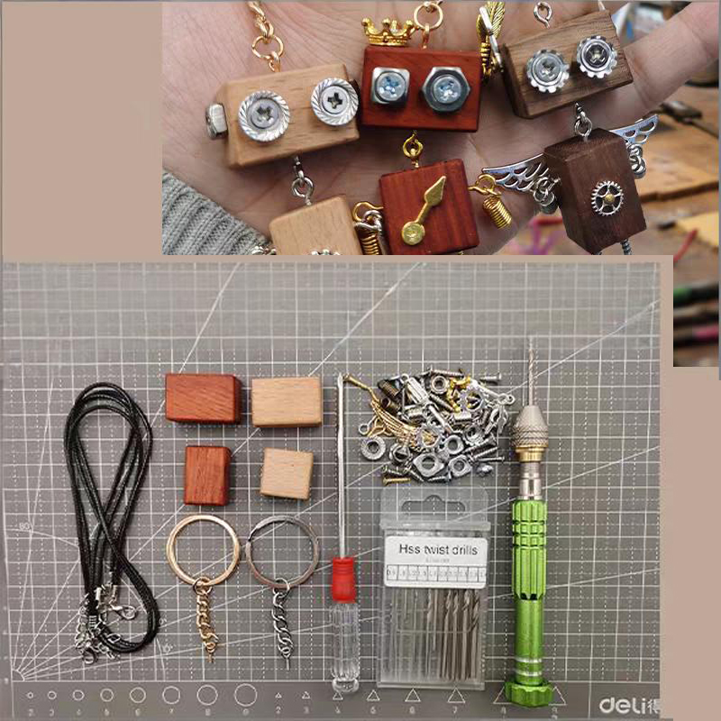 DIY Wooden Robot Keychain Kit - Build Your Own Mini Robot