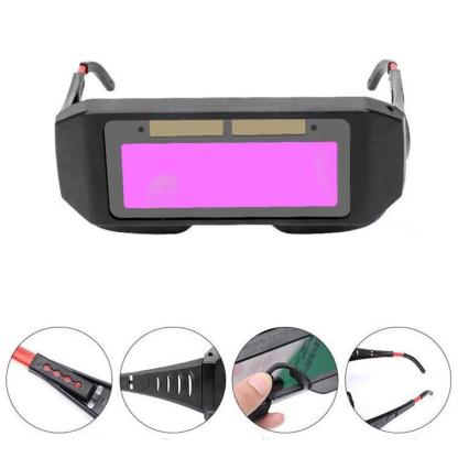 Solar Auto-Darkening Welding Helmet - Argon Arc & Gas Metal Arc Welding Mask, Anti-Arc Eye, Head/Ear Dual Mount, Includes Protective Plates