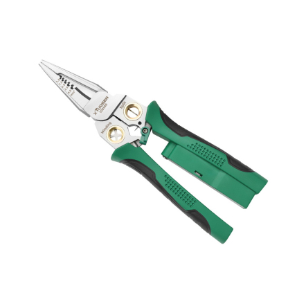 Professional Multifunctional Wire Stripping Pliers - Electrician Tool with Voltage Tester, Wire Cutter, Stripper & Crimper for Secure Electrical Work