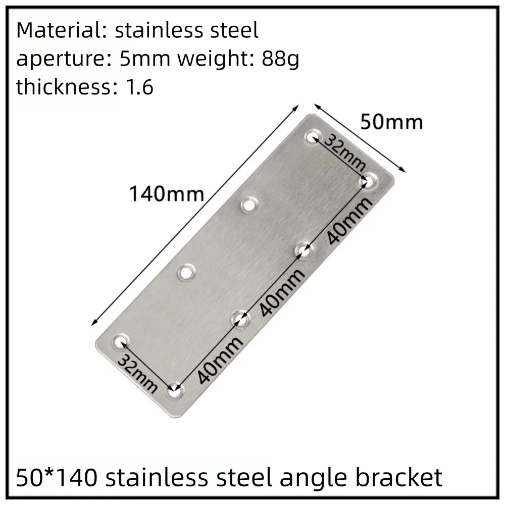 Stainless Steel Corner Bracket, 90-Degree Right Angle Connector, Reinforced L-Shaped Metal Corner Fixing Brace