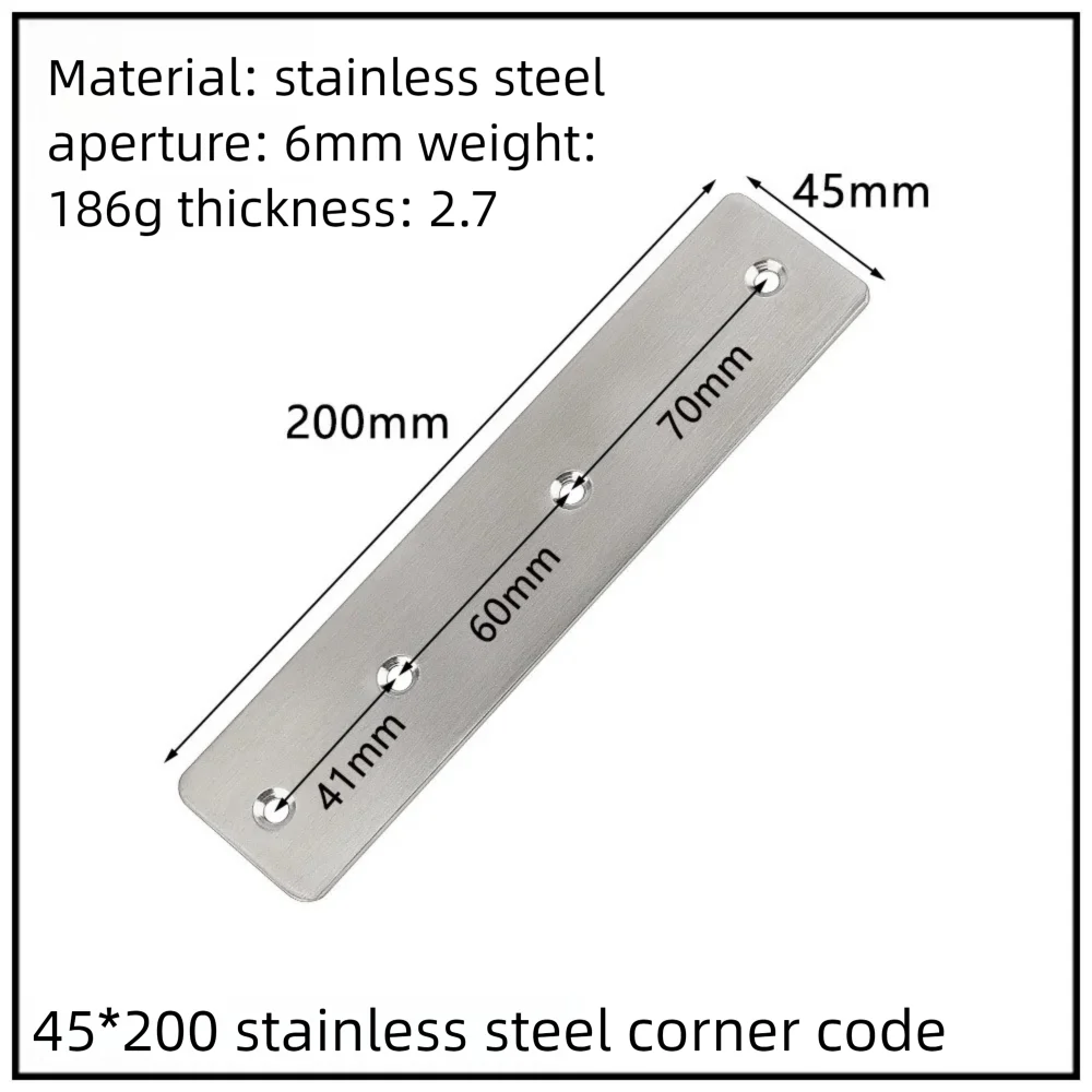 Stainless Steel Corner Bracket, 90-Degree Right Angle Connector, Reinforced L-Shaped Metal Corner Fixing Brace