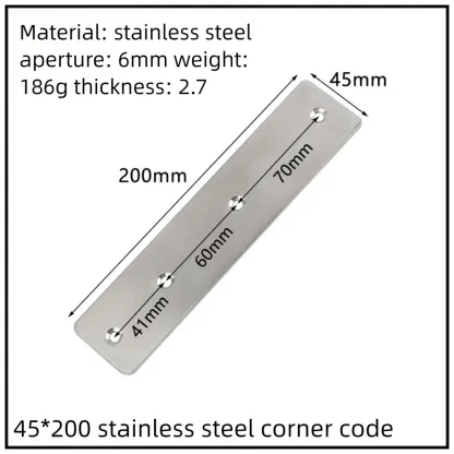 Stainless Steel Corner Bracket, 90-Degree Right Angle Connector, Reinforced L-Shaped Metal Corner Fixing Brace