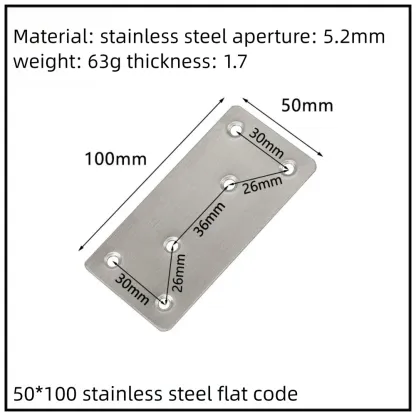 Stainless Steel Corner Bracket, 90-Degree Right Angle Connector, Reinforced L-Shaped Metal Corner Fixing Brace